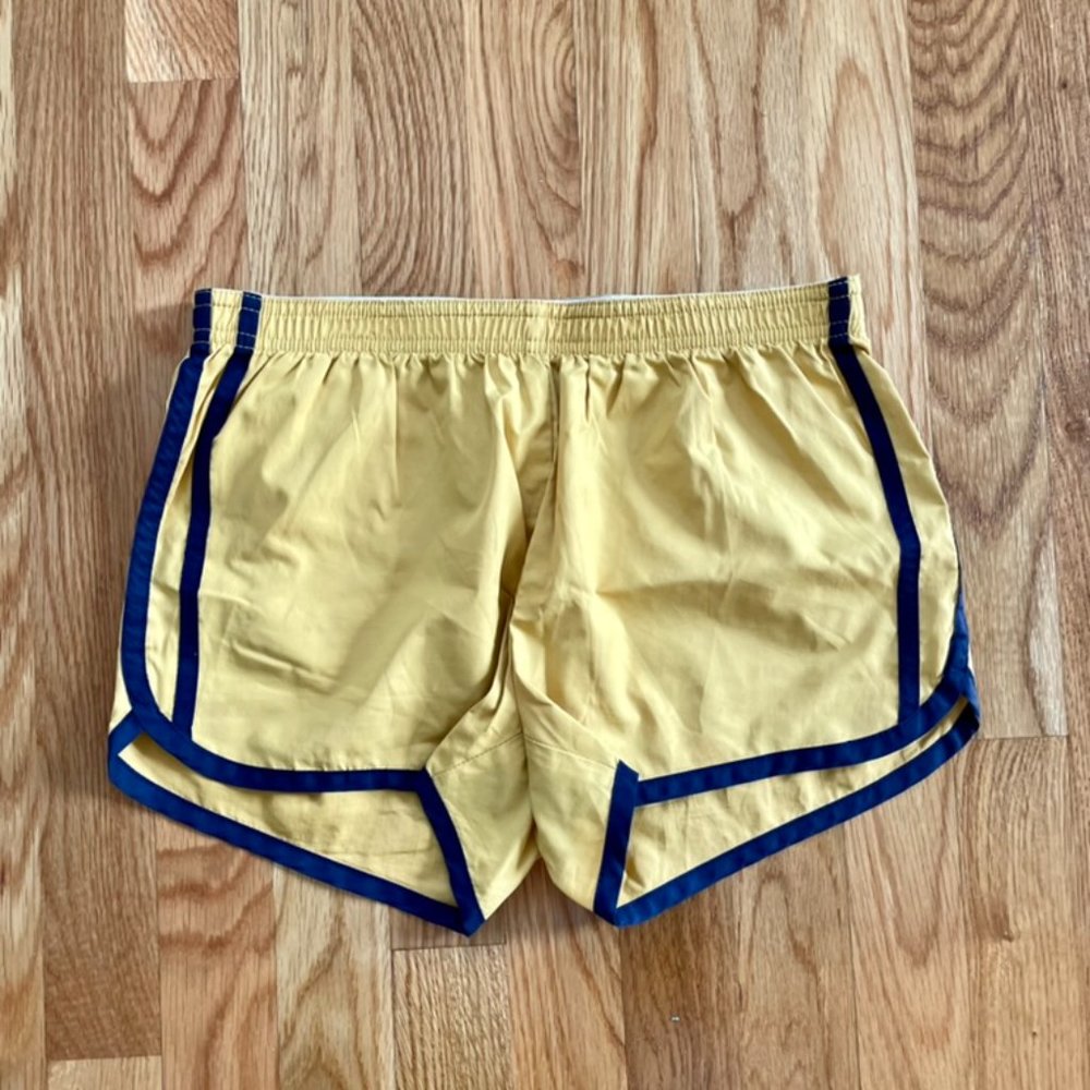 MOSSIMO SUPPLY CO. running shorts yellow and navy